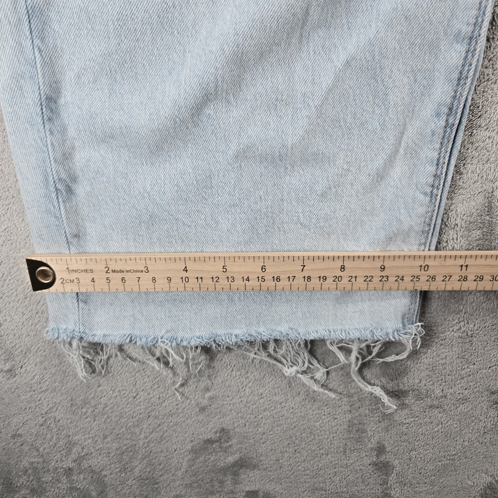 American Eagle Curvy Stovepipe Jeans Womens 12 Regular Light Wash Wide Raw Hem - Picture 7 of 9